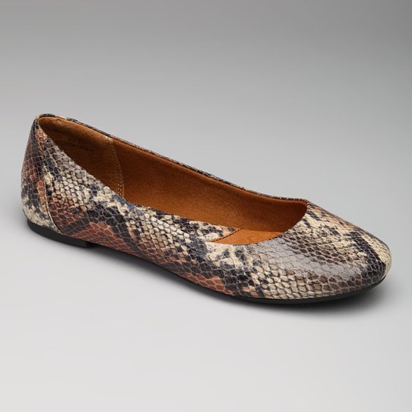 b.o.c. Shoes - BOC Brown Snakeskin Batik Ballet Flats Size 6.5 37
